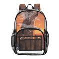 thumbnail image 1 of Iauyy Clear Backpack Heavy Duty PVC Transparent Backpack for College Workplace, A Huge Wolf Pattern, 1 of 8