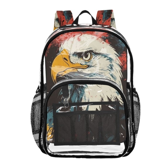 Iauyy Clear Backpack Heavy Duty PVC Transparent Backpack for College Workplace, Animal Pride