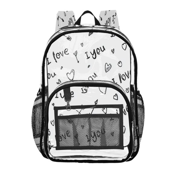 Iauyy Clear Backpack Heavy Duty PVC Transparent Backpack for College Workplace, Arrow Seamless Pattern