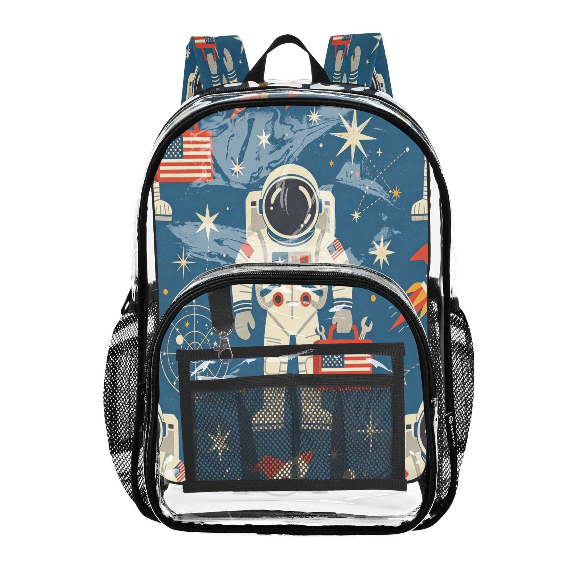 Iauyy Clear Backpack Heavy Duty PVC Transparent Backpack for College Workplace, Astro Tool