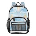 thumbnail image 1 of Iauyy Clear Backpack Heavy Duty PVC Transparent Backpack for College Workplace, Blue Girl, 1 of 8