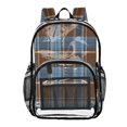 thumbnail image 1 of Iauyy Clear Backpack Heavy Duty PVC Transparent Backpack for College Workplace, Blue-brown, 1 of 8