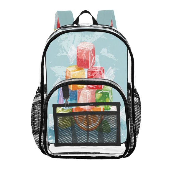 Iauyy Clear Backpack Heavy Duty PVC Transparent Backpack for College Workplace, Cubic Shape