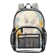 thumbnail image 1 of Iauyy Clear Backpack Heavy Duty PVC Transparent Backpack for College Workplace, Cute Cartoon Rabbit, 1 of 8
