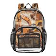 thumbnail image 1 of Iauyy Clear Backpack Heavy Duty PVC Transparent Backpack for College Workplace, Excavator Art, 1 of 8