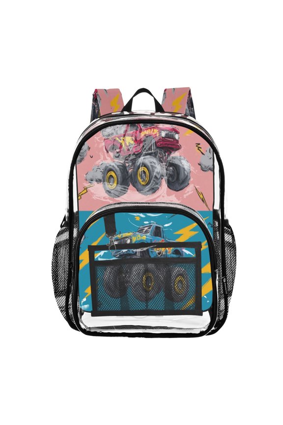 Clear Backpack Heavy Duty PVC Transparent Backpack for College Workplace, Flash-like Light