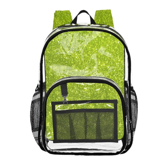 Iauyy Clear Backpack Heavy Duty PVC Transparent Backpack for College Workplace, Flashing