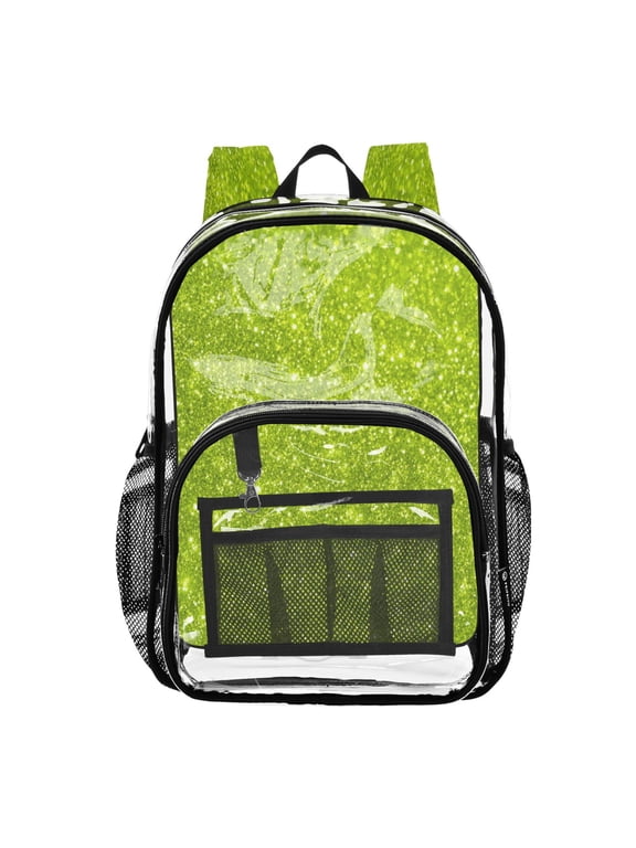 Clear Backpack Heavy Duty PVC Transparent Backpack for College Workplace, Flashing