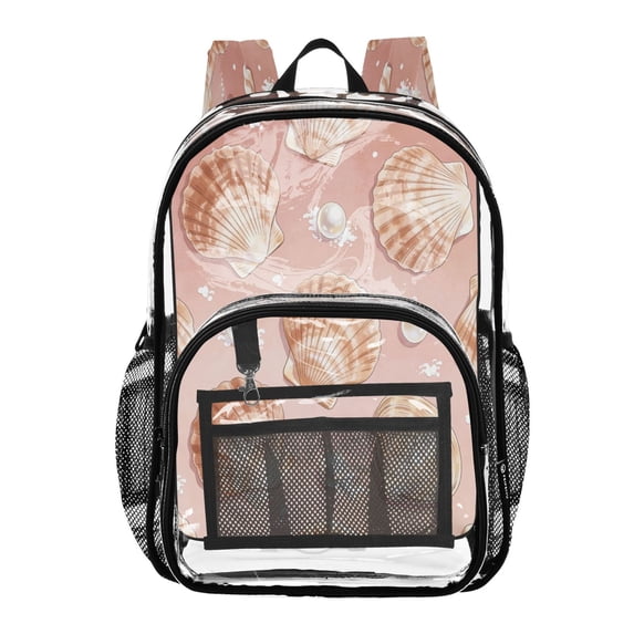 Iauyy Clear Backpack Heavy Duty PVC Transparent Backpack for College Workplace, Gradual-shape Shells