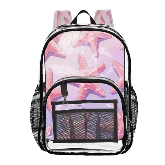 Iauyy Clear Backpack Heavy Duty PVC Transparent Backpack for College Workplace, Gradualis Starfish