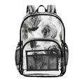 thumbnail image 1 of Iauyy Clear Backpack Heavy Duty PVC Transparent Backpack for College Workplace, Ink Rose, 1 of 8
