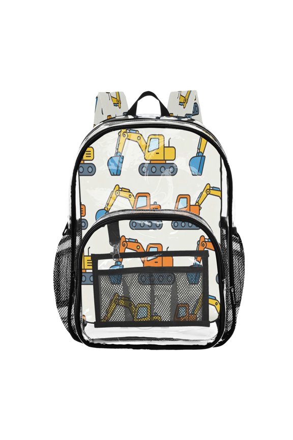 Clear Backpack Heavy Duty PVC Transparent Backpack for College Workplace, Mini Diggers