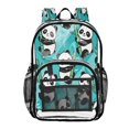 thumbnail image 1 of Iauyy Clear Backpack Heavy Duty PVC Transparent Backpack for College Workplace, Panda Pattern, 1 of 8