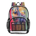 thumbnail image 1 of Iauyy Clear Backpack Heavy Duty PVC Transparent Backpack for College Workplace, Rainbow Background Pattern, 1 of 8
