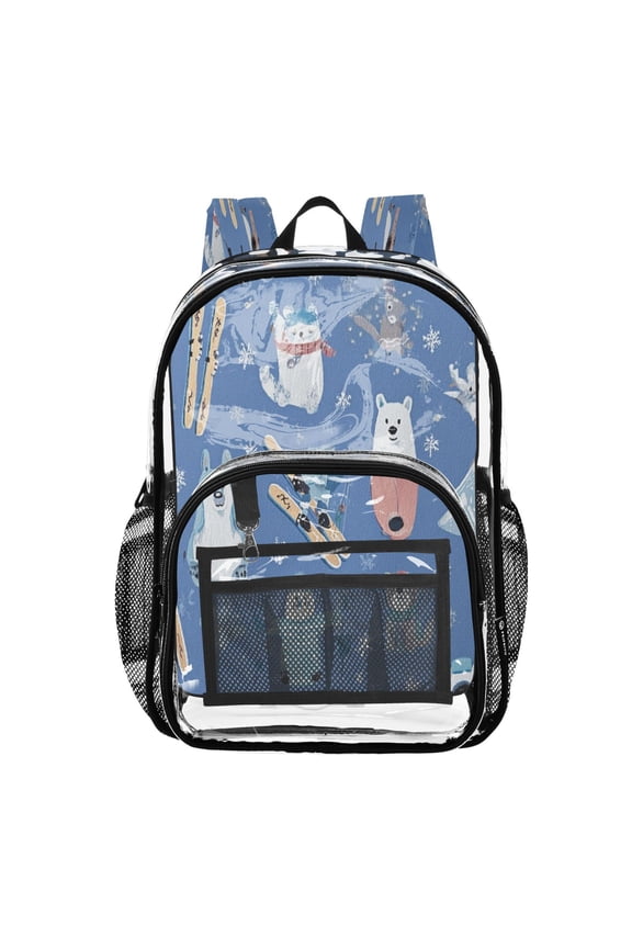 Clear Backpack Heavy Duty PVC Transparent Backpack for College Workplace, Ski Boards