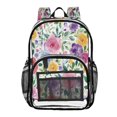 thumbnail image 1 of Iauyy Clear Backpack Heavy Duty PVC Transparent Backpack for College Workplace, Spring Floral Patterns, 1 of 8