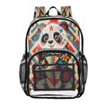 thumbnail image 1 of Iauyy Clear Backpack Heavy Duty PVC Transparent Backpack for College Workplace, Star Panda Art, 1 of 8