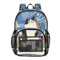 thumbnail image 1 of Iauyy Clear Backpack Heavy Duty PVC Transparent Backpack for College Workplace, The Body Of A Cat, 1 of 8