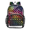 thumbnail image 1 of Iauyy Clear Backpack Heavy Duty PVC Transparent Backpack for College Workplace, The Presented Colorful Dots, 1 of 8