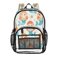 thumbnail image 1 of Iauyy Clear Backpack Heavy Duty PVC Transparent Backpack for College Workplace, White Mermaid Pattern, 1 of 8