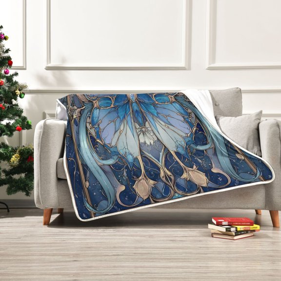 Iauyy Colored Glass Blanket ,Arctic Wool Throw Blankets All Season Bed Blanket for Couch Sofa Decoration Christmas Gifts 50x60 in