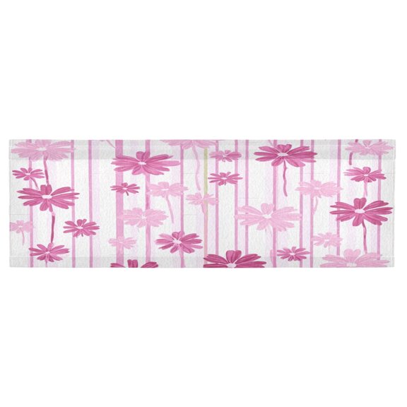 Iauyy Curtain Valance， 54x18 in， Daisies and Striped Patterns Design- 40–60% Shading for Kitchen and Bathroom Windows