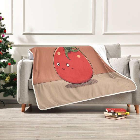 Iauyy Cute Tomatoes Blanket ,Arctic Wool Throw Blankets All Season Bed Blanket for Couch Sofa Decoration Christmas Gifts 50x60 in