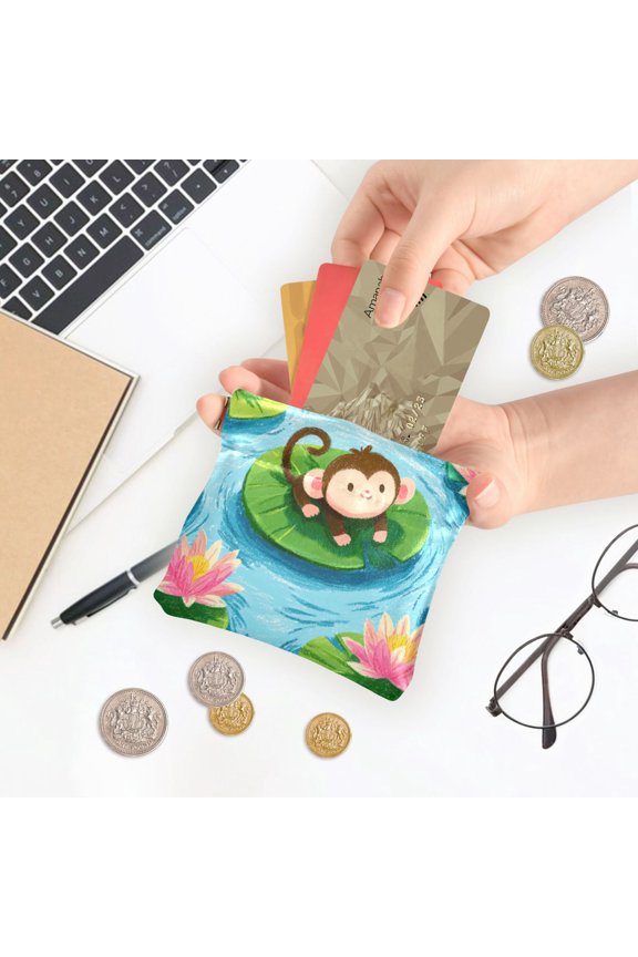 Cute Wallet -Ejector Clip Design Inner Suede Material for Other Jewelry Women's Coin Purses&Pouches Wallets, Card Cases&Money Organizers ,A Monkey