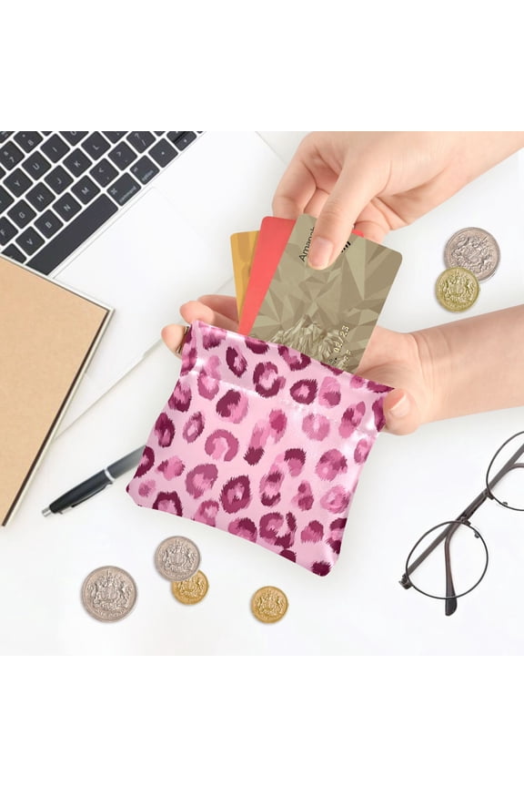 Cute Wallet -Ejector Clip Design Inner Suede Material for Other Jewelry Women's Coin Purses&Pouches Wallets, Card Cases&Money Organizers ,Artistic Illustration Of Leopard Pattern