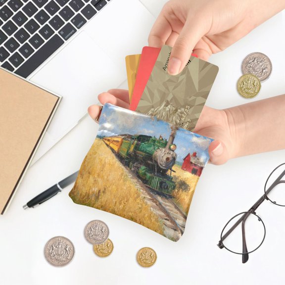 Iauyy Cute Wallet -Ejector Clip Design Inner Suede Material for Other Jewelry Women's Coin Purses&Pouches Wallets, Card Cases&Money Organizers ,Green Steam Engine