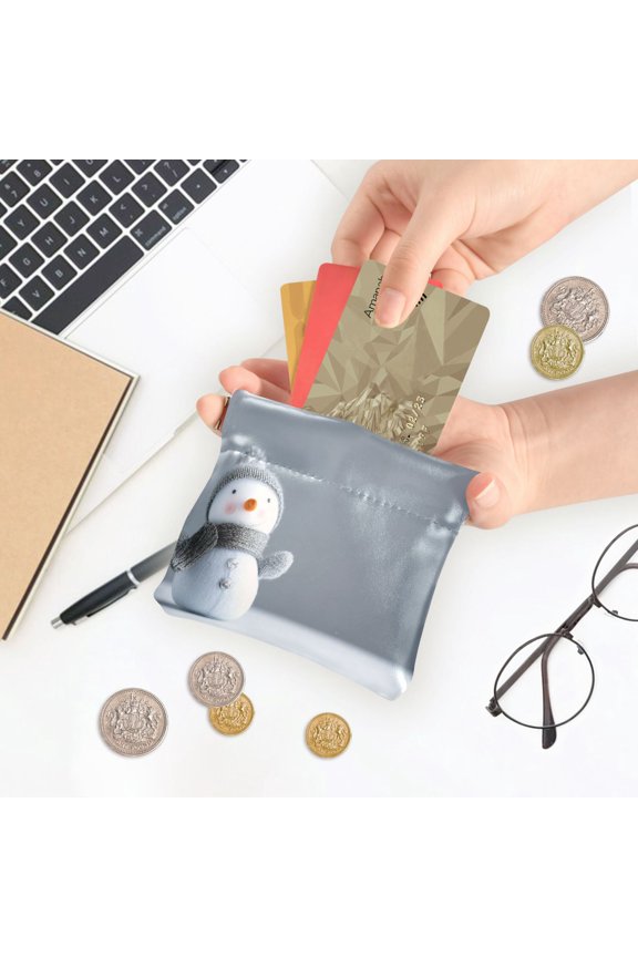 Cute Wallet -Ejector Clip Design Inner Suede Material for Other Jewelry Women's Coin Purses&Pouches Wallets, Card Cases&Money Organizers ,The Cute Grey Snowman Toy