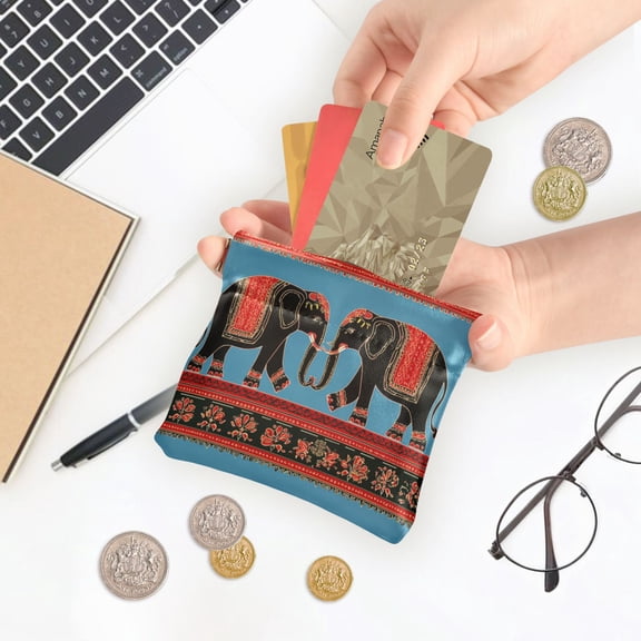 Iauyy Cute Wallet -Ejector Clip Design Inner Suede Material for Other Jewelry Women's Coin Purses&Pouches Wallets, Card Cases&Money Organizers ,Two Elephants