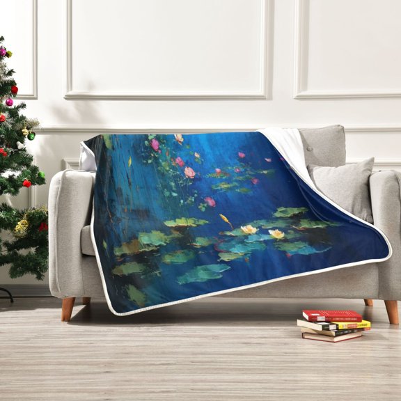 Iauyy Dark Blue and Light Purple Tones Blanket ,Arctic Wool Throw Blankets All Season Bed Blanket for Couch Sofa Decoration Christmas Gifts 50x60 in