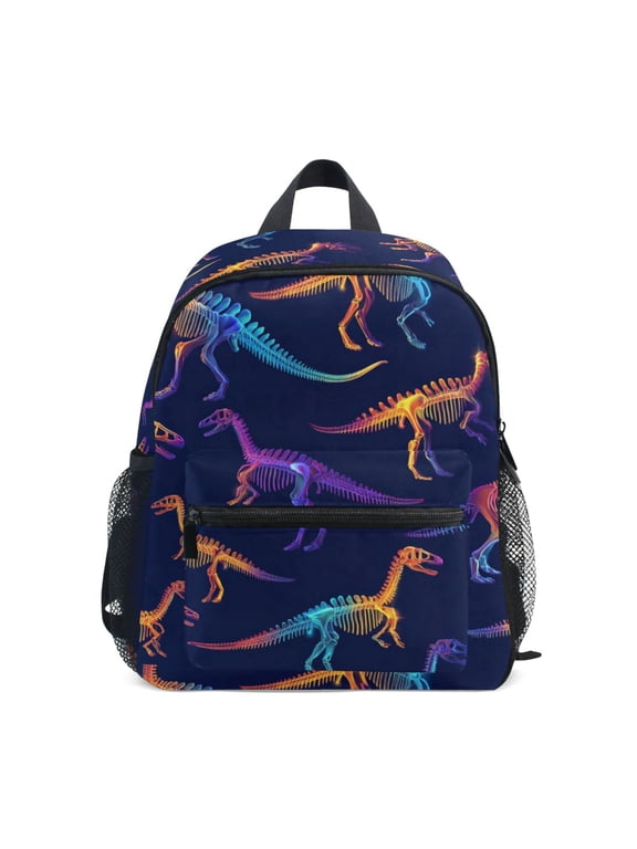 Dinosaur Design Backpack for Girls/Boys with Name Tag—Front-closure buttons for ages 3–8year