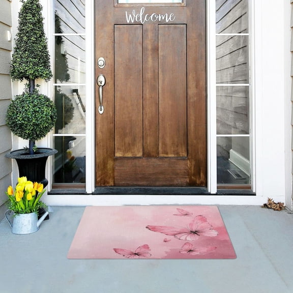Iauyy Doormat Outdoor Indoor Non-Slip Washable Welcome Mat,Low-Profile 32x20in Door Mat for Pet Mat Front Back Door and Entryway,A Scene Full Of Romance