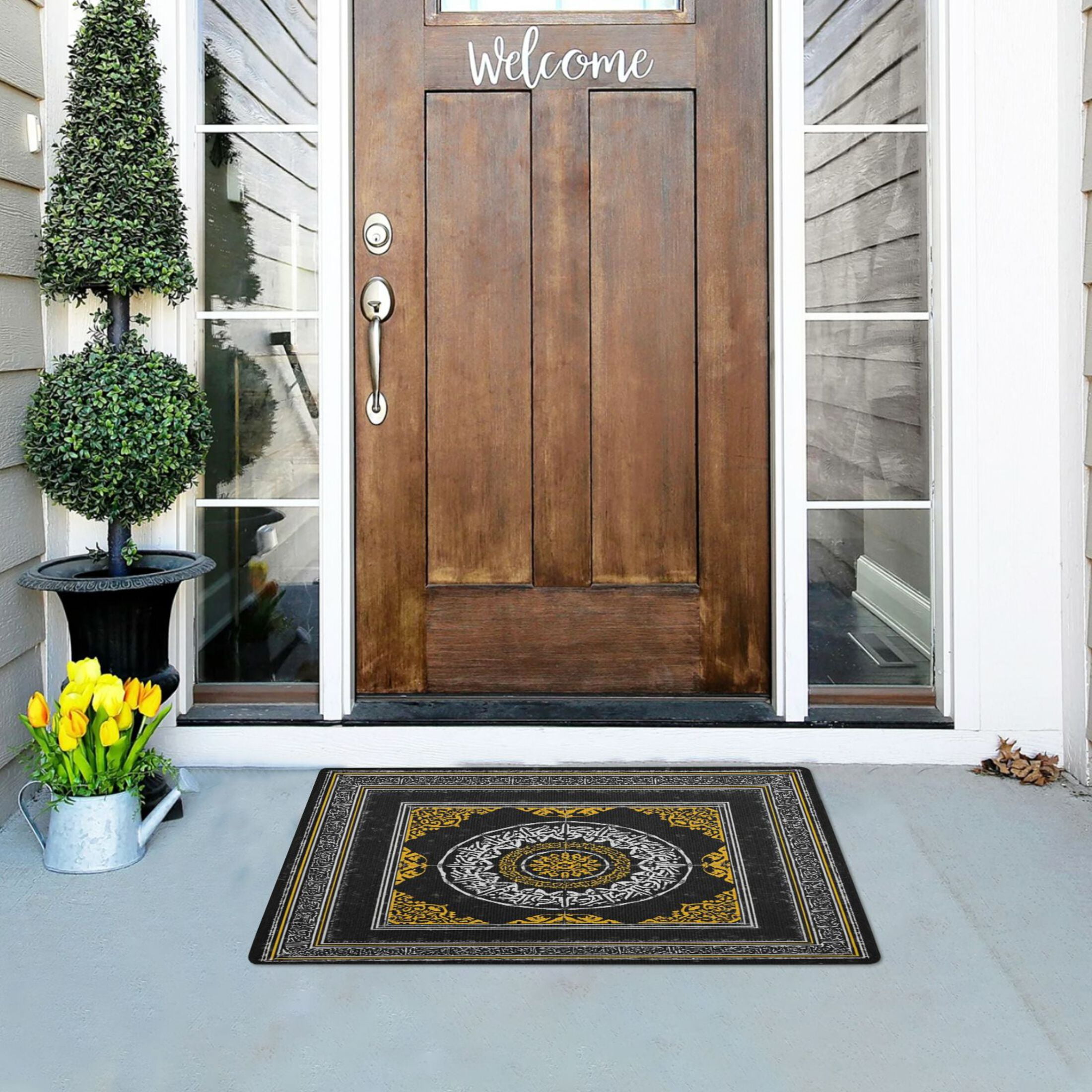 Iauyy Doormat Outdoor Indoor Non-Slip Washable Welcome Mat,Low-Profile 32x20in Door Mat for Pet Mat Front Back Door and Entryway,Create A Sense Of Layering