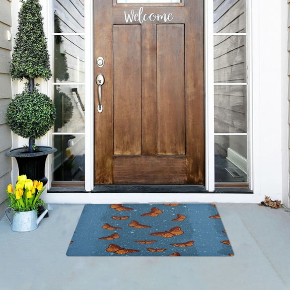 Iauyy Doormat Outdoor Indoor Non-Slip Washable Welcome Mat,Low-Profile 32x20in Door Mat for Pet Mat Front Back Door and Entryway,The Spots Resemble Stars