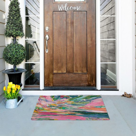 Iauyy Doormat Outdoor Indoor Non-Slip Washable Welcome Mat,Low-Profile 32x20in Door Mat for Pet Mat Front Back Door and Entryway,Feralism
