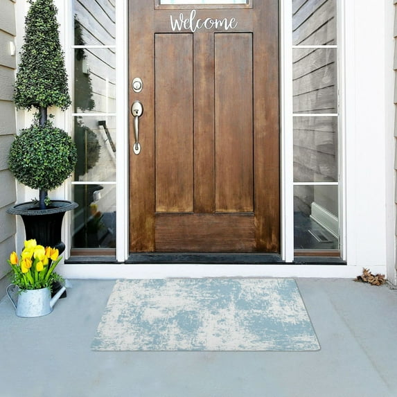 Iauyy Doormat Outdoor Indoor Non-Slip Washable Welcome Mat,Low-Profile 32x20in Door Mat for Pet Mat Front Back Door and Entryway,Old Rock Style
