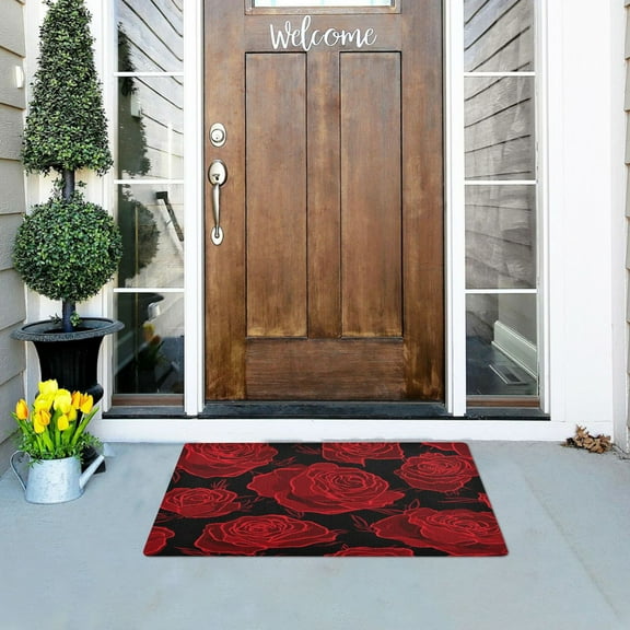 Iauyy Doormat Outdoor Indoor Non-Slip Washable Welcome Mat,Low-Profile 32x20in Door Mat for Pet Mat Front Back Door and Entryway,Perfect Rugged Lines