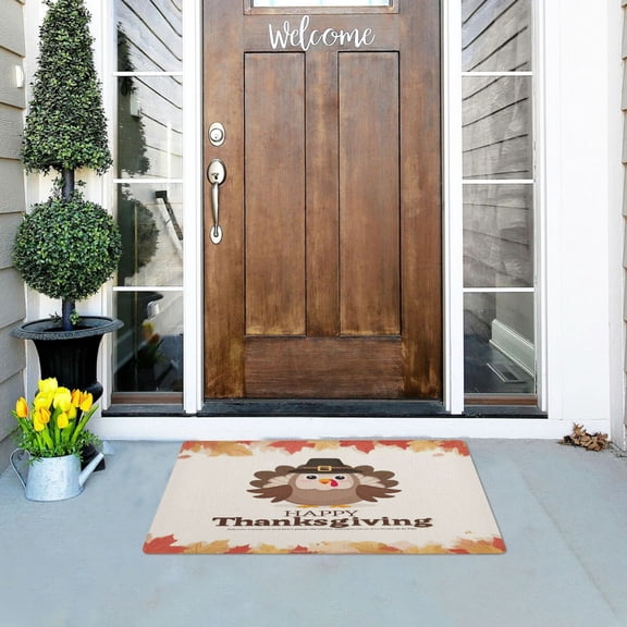 Iauyy Doormat Outdoor Indoor Non-Slip Washable Welcome Mat,Low-Profile 32x20in Door Mat for Pet Mat Front Back Door and Entryway,Wearing A Hat