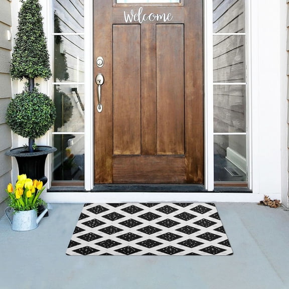 Iauyy Doormat Outdoor Indoor Non-Slip Washable Welcome Mat,Low-Profile 32x20in Door Mat for Pet Mat Front Back Door and Entryway,with Small Dots