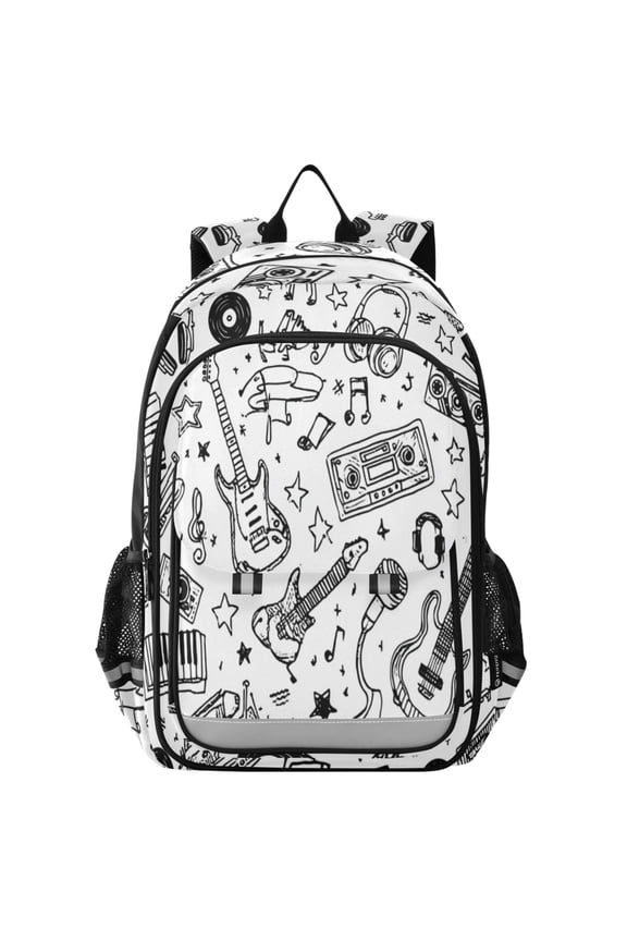 Durable Nylon Flip-Top Student Backpack with Reflective Strips – Multi-layer Design 17L School Bag for Aged 6-12 ,2d Cartoon Effect