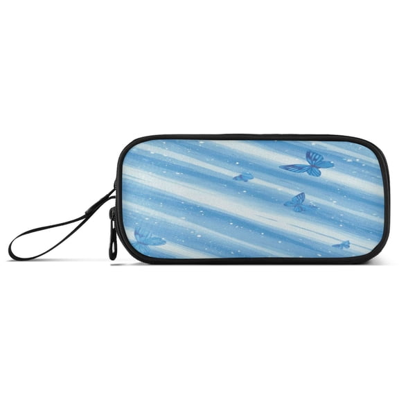 Iauyy Durable Pencil Bag with Three Compartments – Large Capacity Organizer for School Office Travel, Watercolor Techniques
