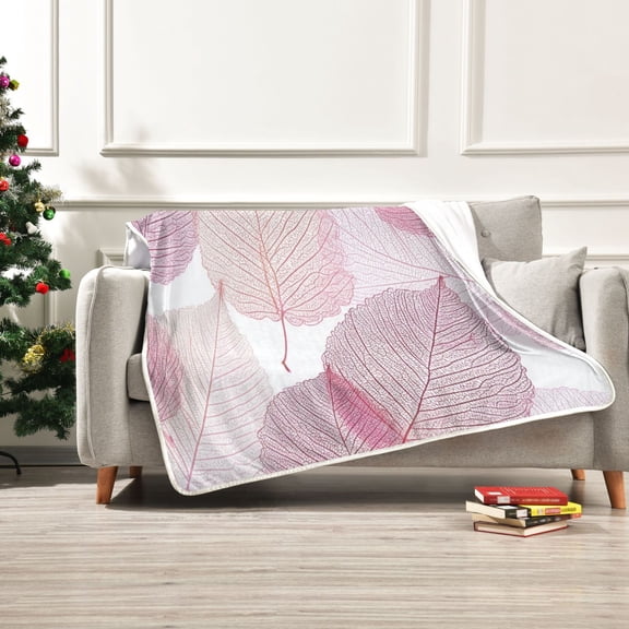 Iauyy Fine and Transparent Leaves Blanket ,Arctic Wool Throw Blankets All Season Bed Blanket for Couch Sofa Decoration Christmas Gifts 50x60 in