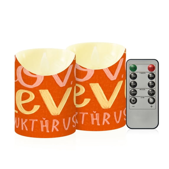 Iauyy Flameless Candles Battery Operated LED Pillar Candles with Remote and Timer, Childish Curiosity Set of 2 (S)