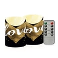 thumbnail image 1 of Iauyy Flameless Candles Battery Operated LED Pillar Candles with Remote and Timer, Golden Texture Set of 2 （S), 1 of 8
