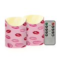 thumbnail image 1 of Iauyy Flameless Candles Battery Operated LED Pillar Candles with Remote and Timer, Lipstick Mark Pattern Set of 2 （S), 1 of 8