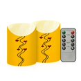 thumbnail image 1 of Iauyy Flameless Candles Battery Operated LED Pillar Candles with Remote and Timer, Yellow Line Drawing Set of 2 （S), 1 of 8