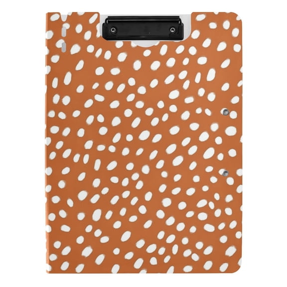 Iauyy Foldable Binder Clipboard, Waterproof & Scratch-Resistant, Dual Metal Clips, Holds 80 Sheets, 1 Pack,A Terracotta Colored Pattern